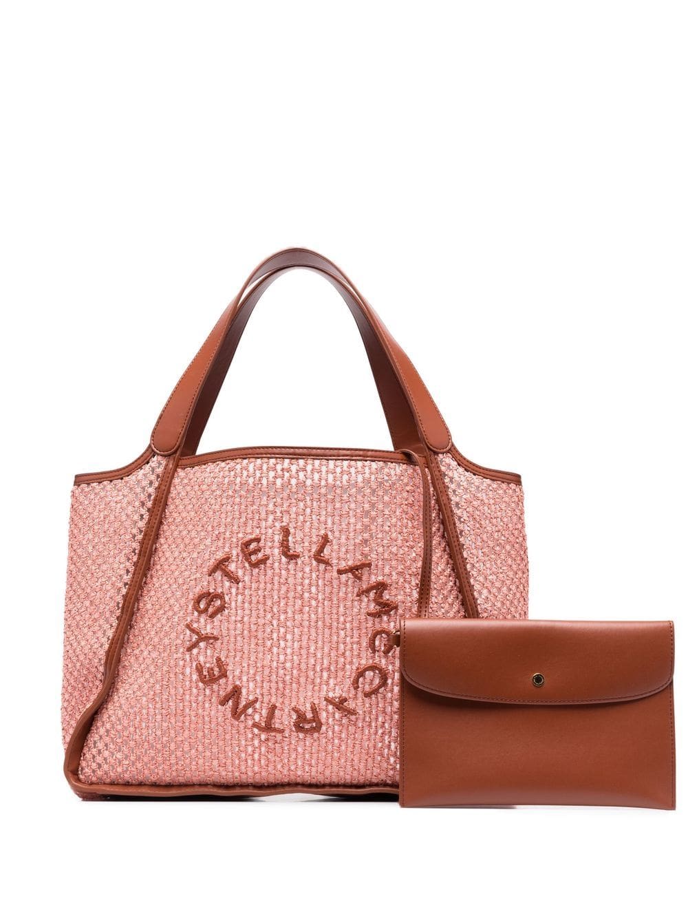 Stella McCartney embroidered-logo woven tote bag