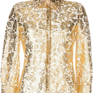 Valentino Garavani  metallic floral lace shirt