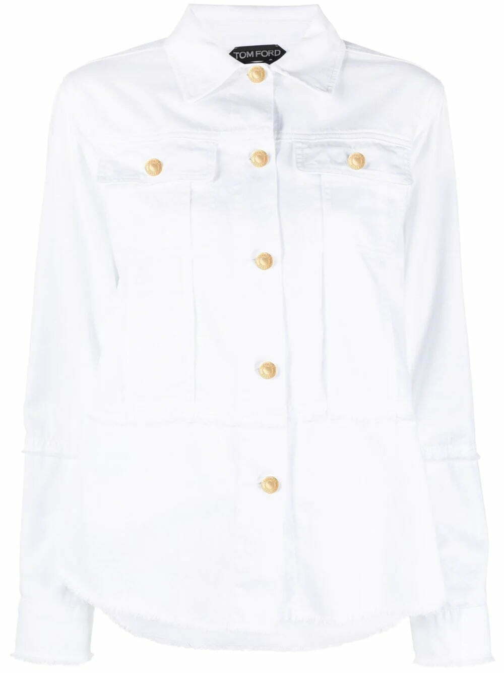 TOM FORD frayed-cotton brim shirt