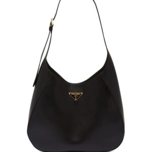 Prada  triangle logo leather shoulder bag