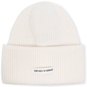 Emporio Armani logo-patch wool beanie