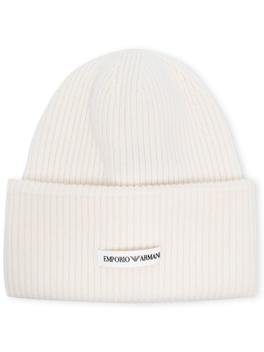 Emporio Armani logo-patch wool beanie