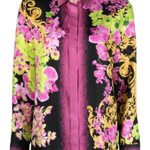 Versace  graphic-print silk shirt
