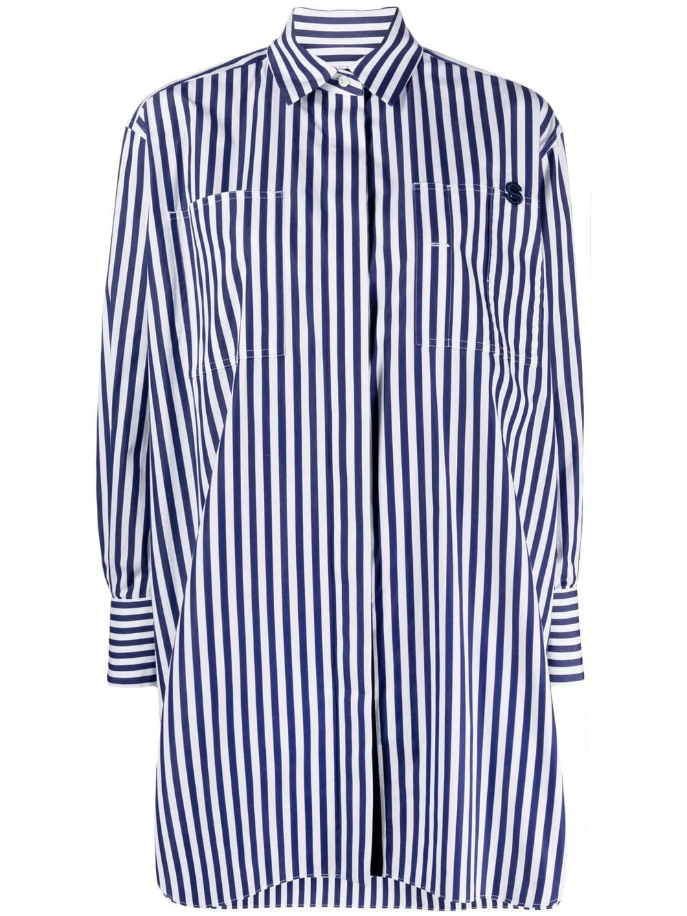 sacai stripe-print long-sleeve shirt