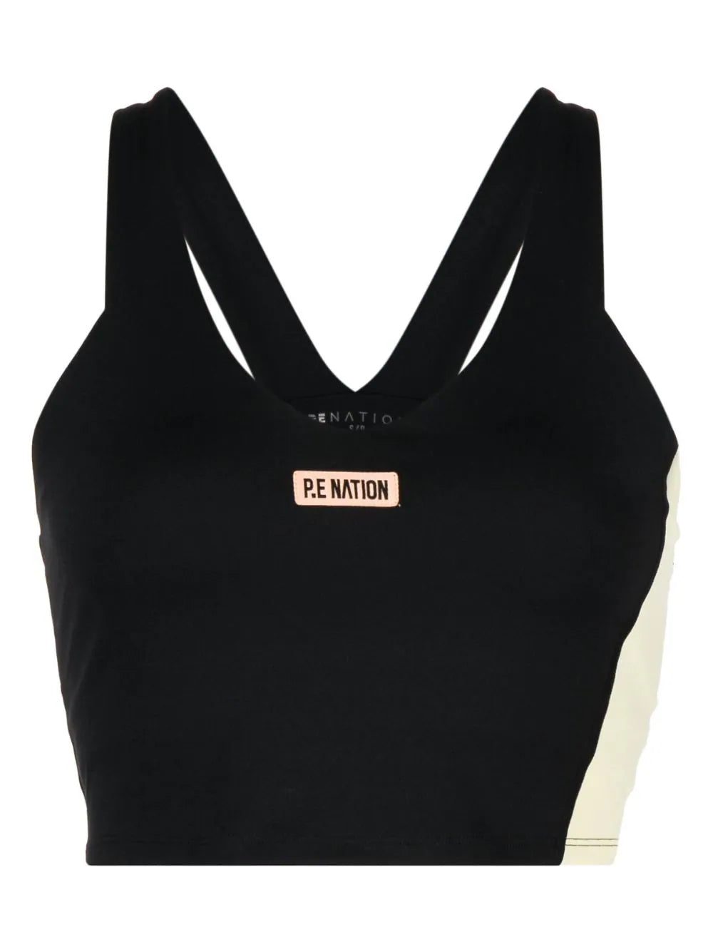 P.E Nation panelled logo-patch sports bra