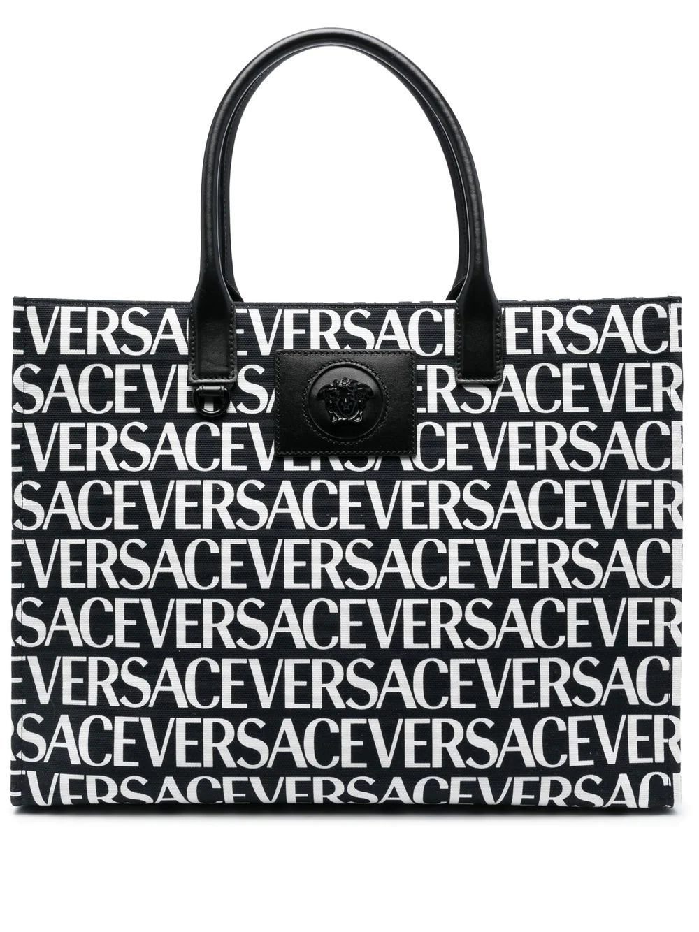 Versace all-over logo-print tote bag
