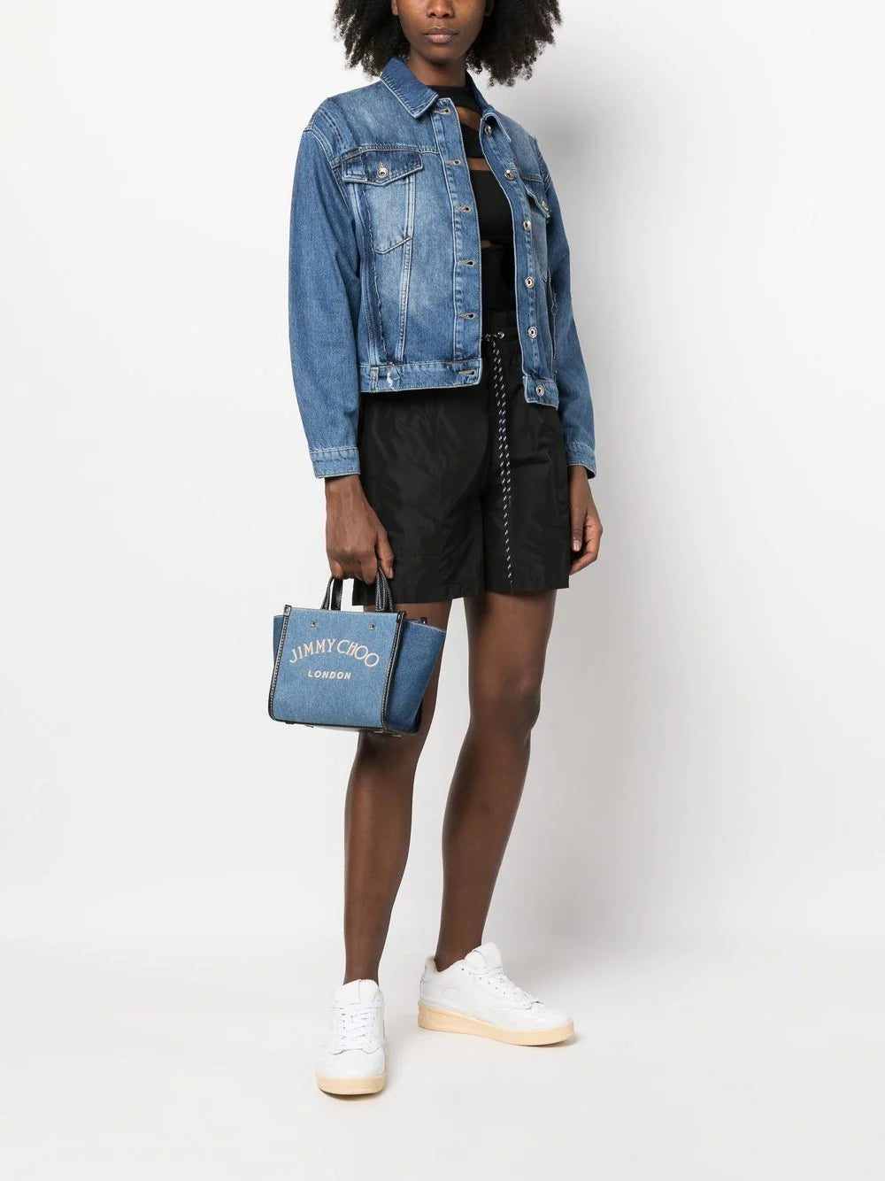 Jimmy Choo Varenne mini denim tote bag - Image 2