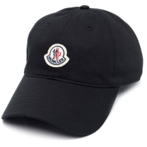 Moncler Black Logo Patch Detail Baseball Cap