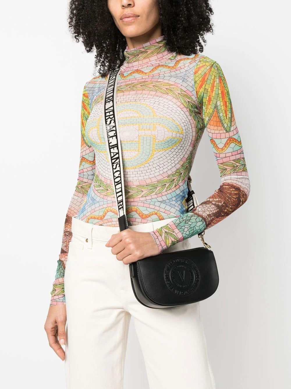 Versace Jeans Couture embossed-logo satchel bag - Image 2