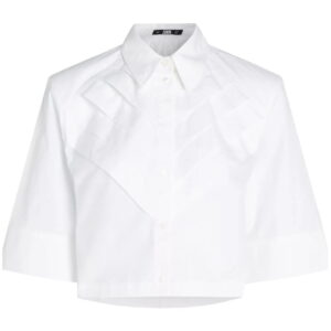 Karl Lagerfeld  pleat detail cropped shirt