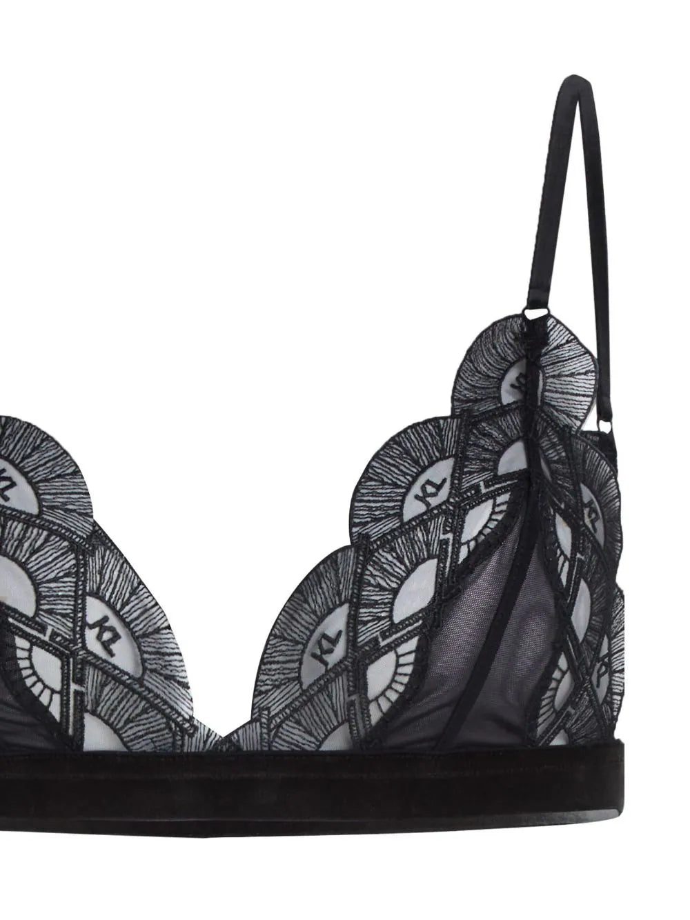 Karl Lagerfeld logo-embroidered lace bra - Image 2
