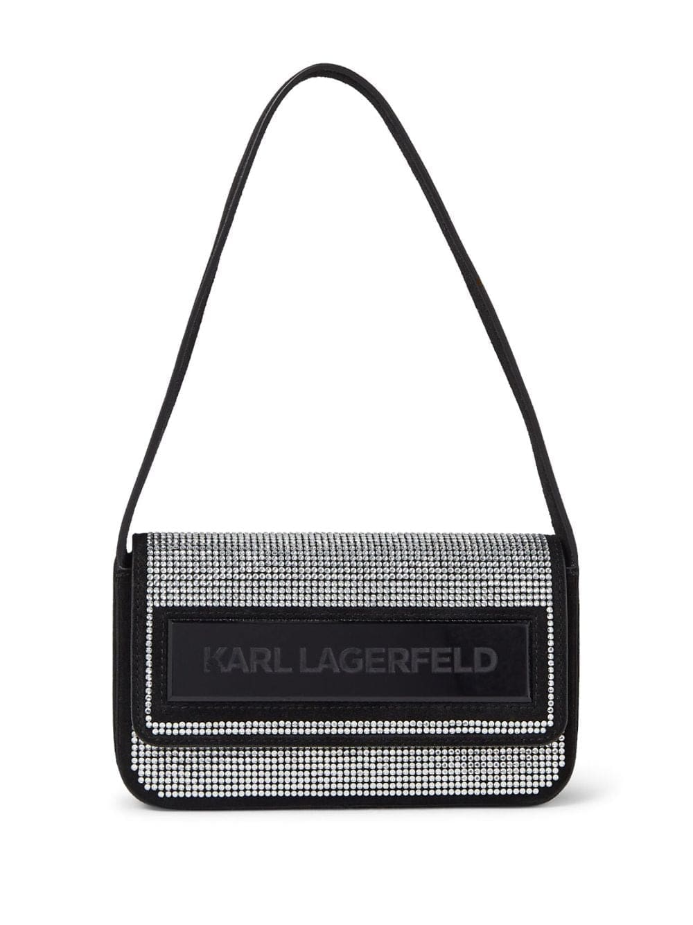 Karl Lagerfeld IKON K small Flap crystal-embellished shoulder bag