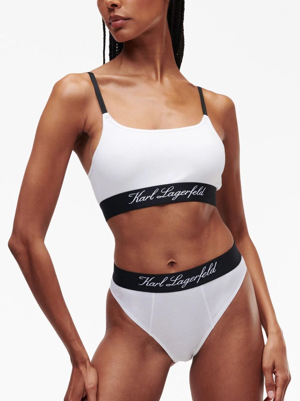 Karl Lagerfeld logo-embroidered edge bralette - Image 3