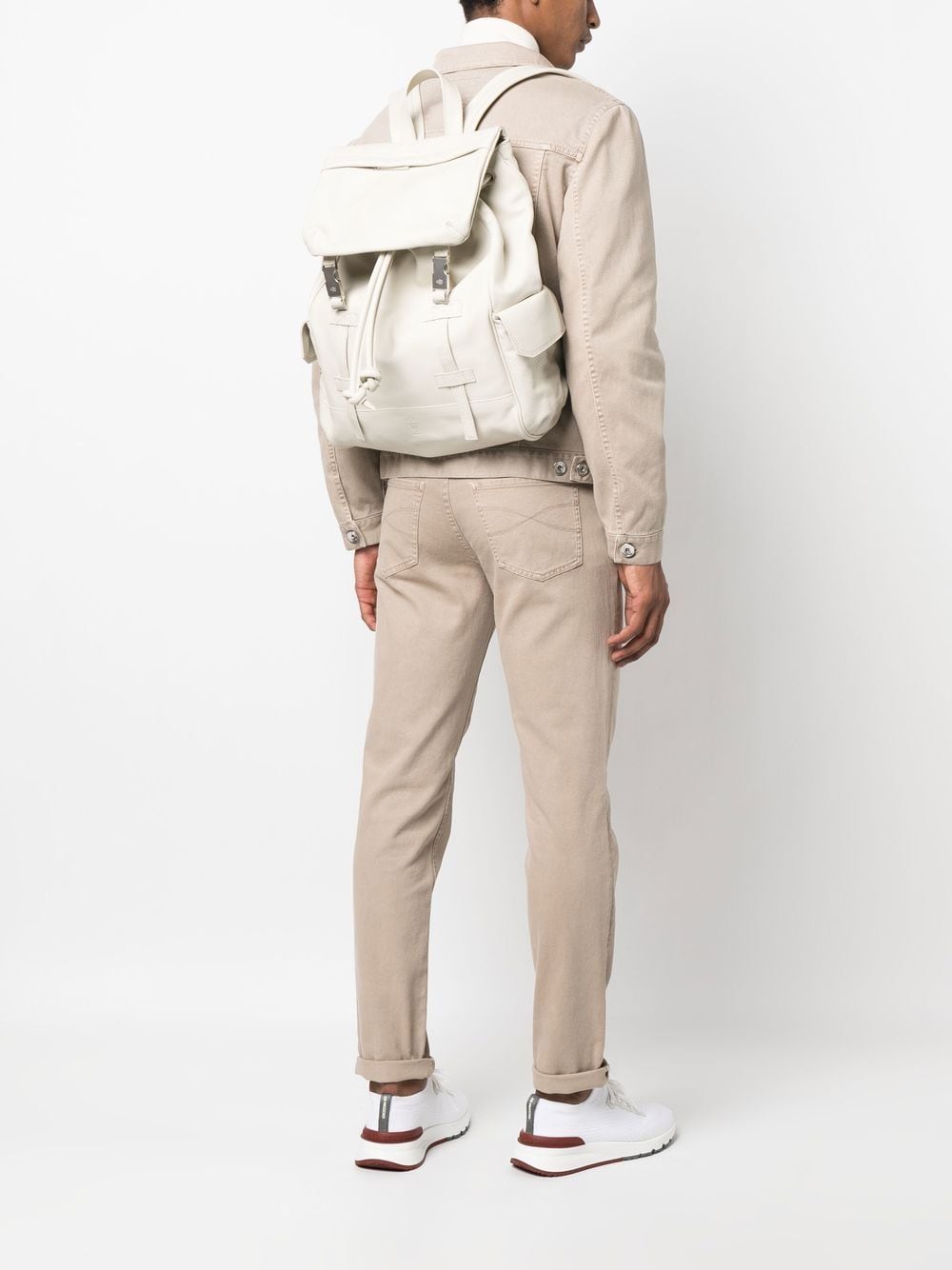 Eleventy leather buckle-fastening backpack - Image 2