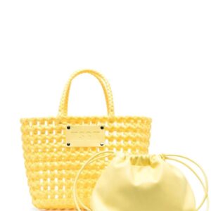 MSGM logo-plaque woven tote bag