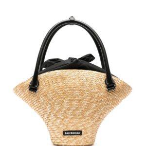 Balenciaga medium straw tote bag