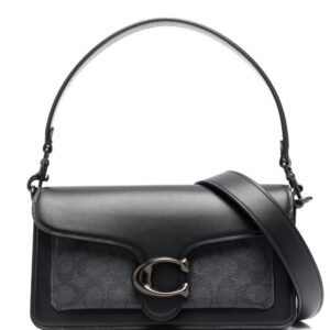 Coach logo-plaque leather shoulder bag