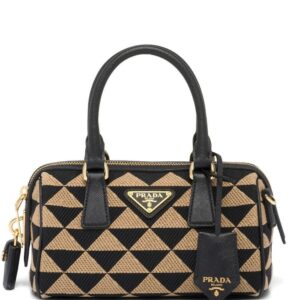 Prada Symbole embroidered top-handle bag