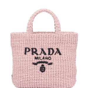 Prada small raffia tote bag