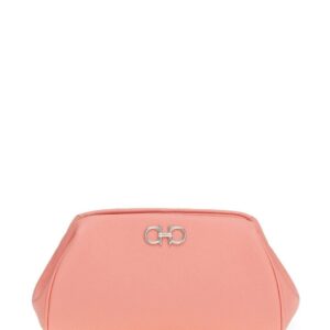 Ferragamo Gancini-plaque leather clutch bag