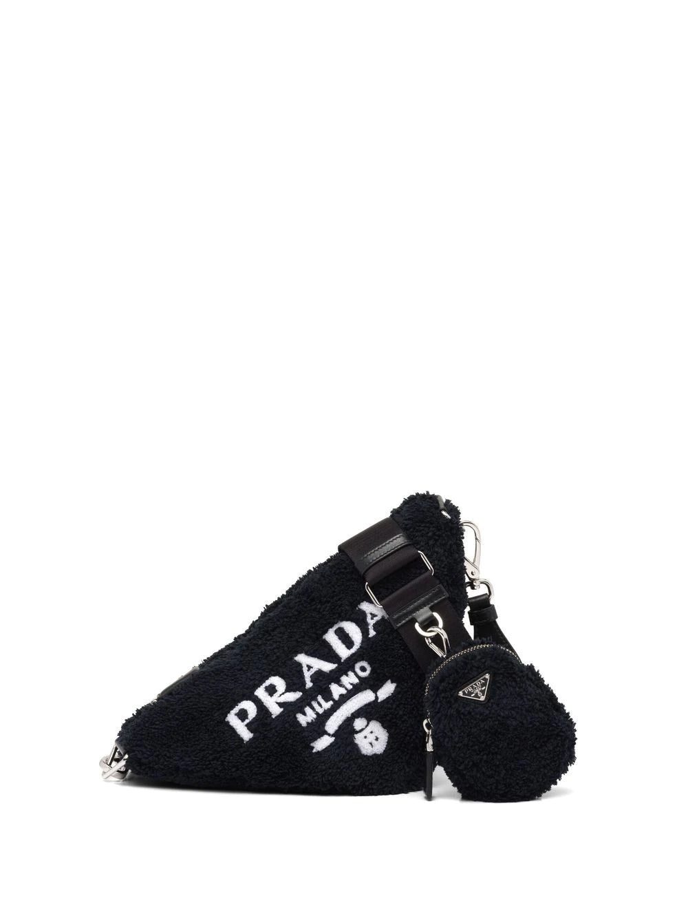 Prada Triangle terry-cloth shoulder bag