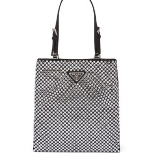 Prada crystal-embellished satin tote bag
