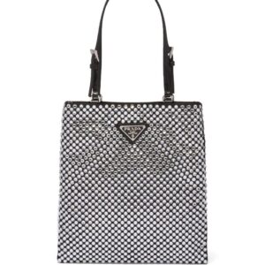 Prada  crystal-embellished satin tote bag