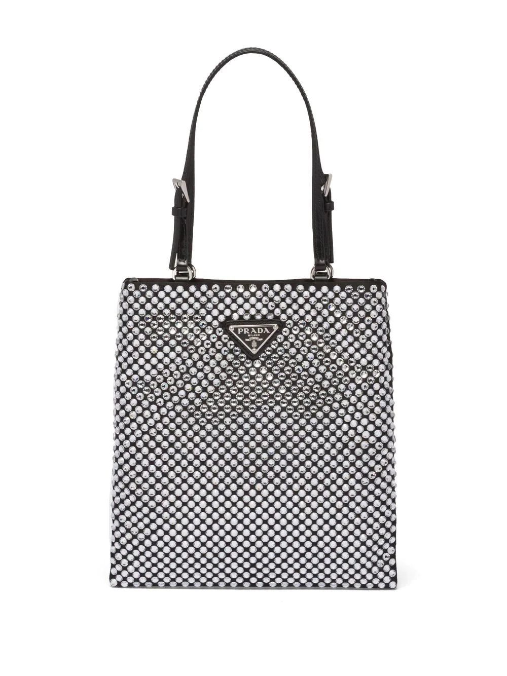 Prada crystal-embellished satin tote bag