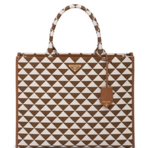 Prada large Symbole embroidered tote bag