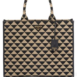 Prada Symbole triangle-pattern tote bag