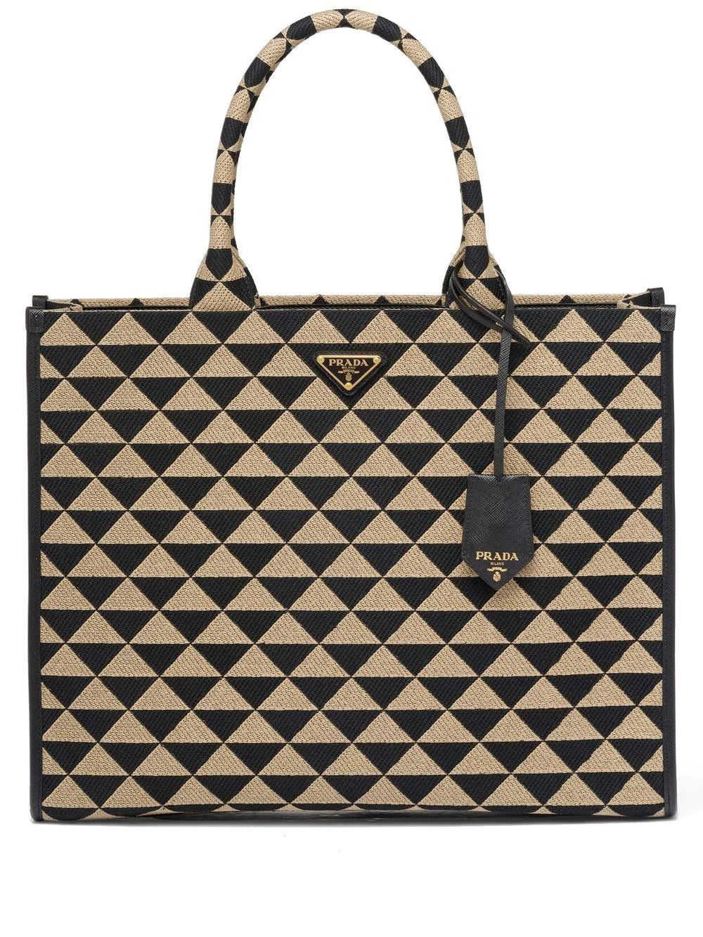 Prada Symbole triangle-pattern tote bag