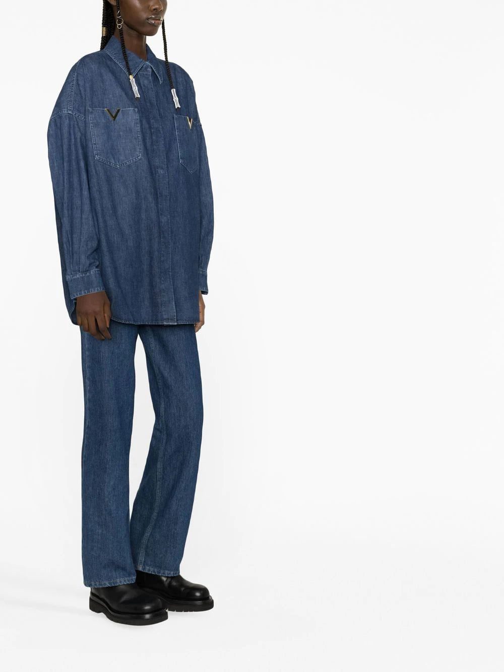 Valentino Garavani V-plaque chambray denim shirt - Image 4
