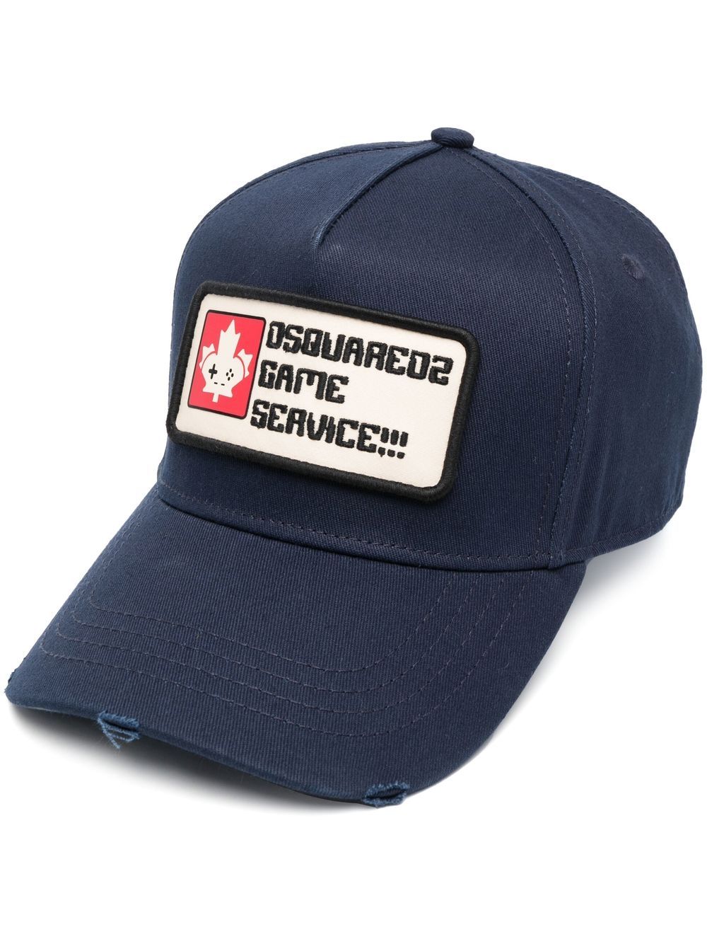 DSQUARED2 slogan-patch distressed cap