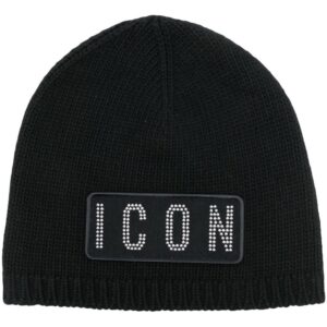 DSQUARED2 Icon-patch knitted beanie