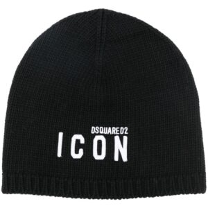 DSQUARED2 Be Icon-embroidered ribbed beanie