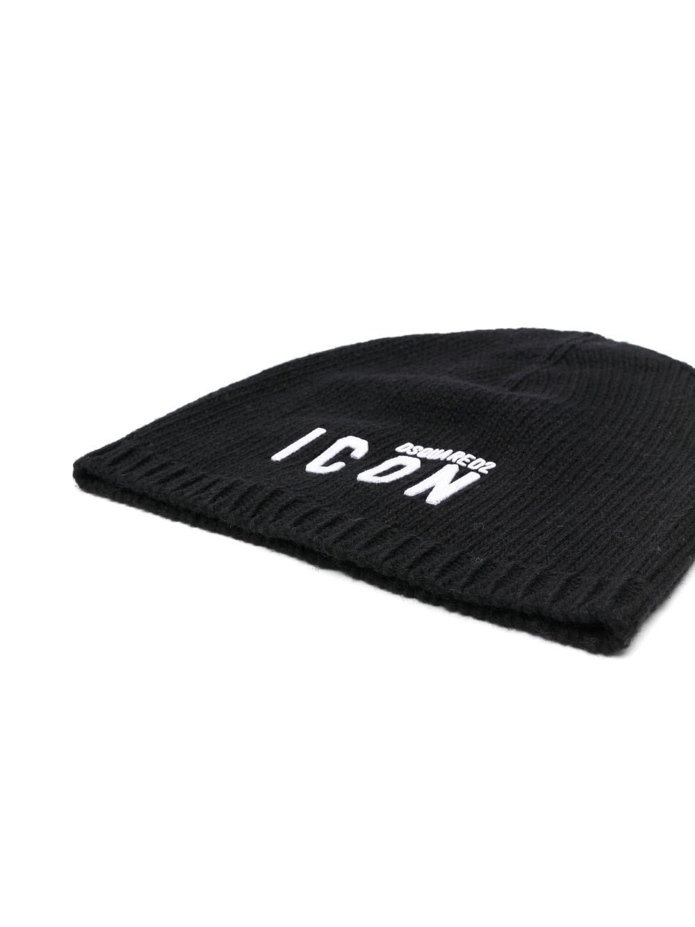 DSQUARED2 Be Icon-embroidered ribbed beanie - Image 2