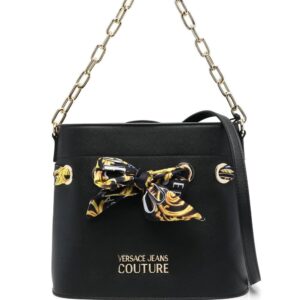 Versace Jeans Couture  logo-lettering scarf-detail tote bag