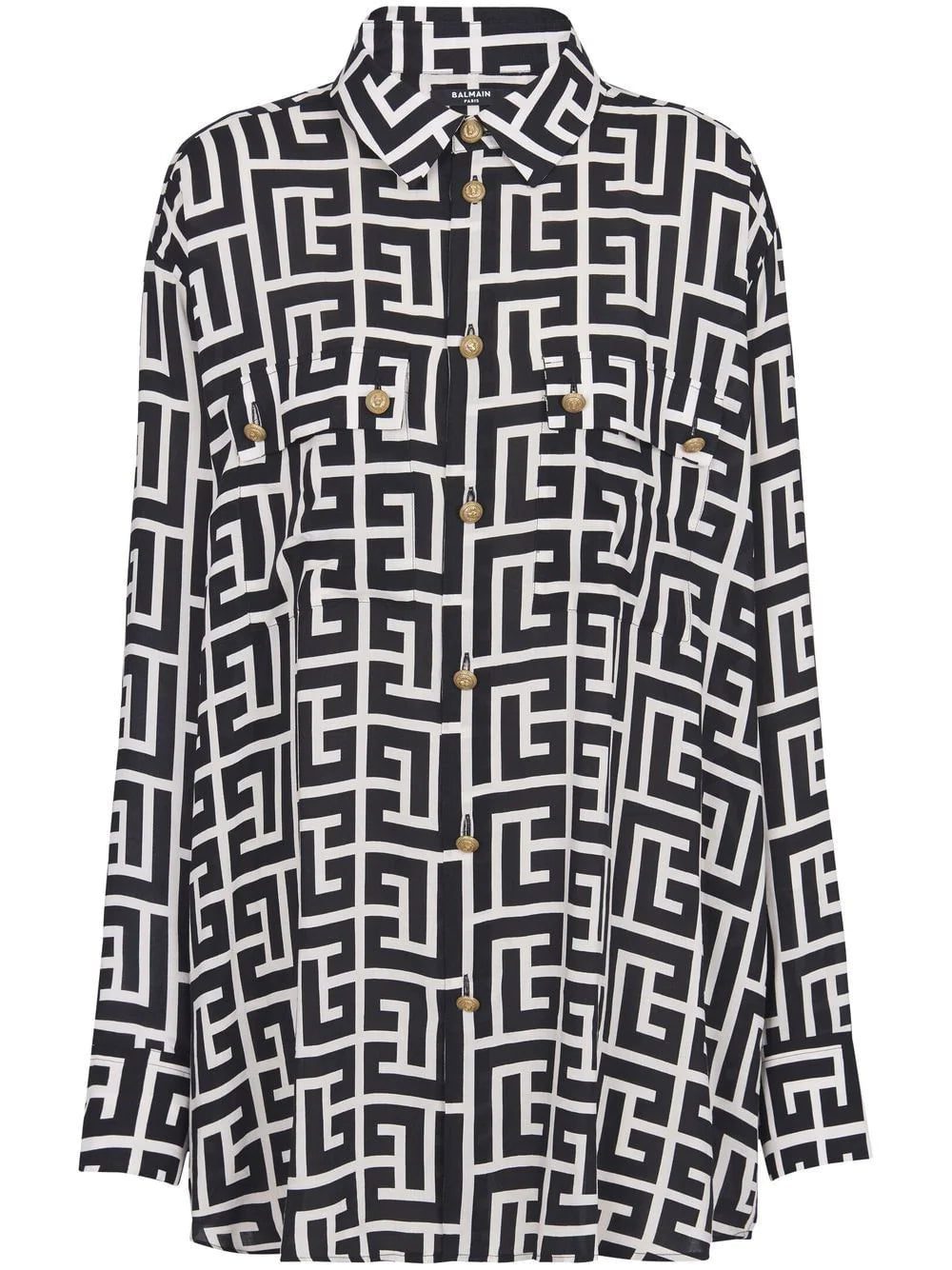 Balmain all-over pattern shirt