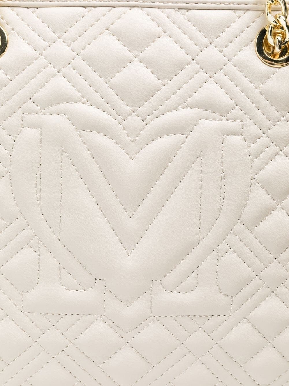 Love Moschino logo-plaque quilted shoulder bag - Image 4
