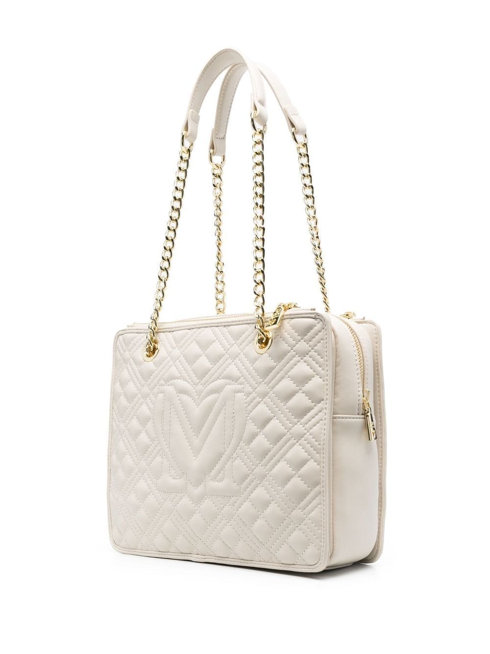 Love Moschino logo-plaque quilted shoulder bag - Image 3