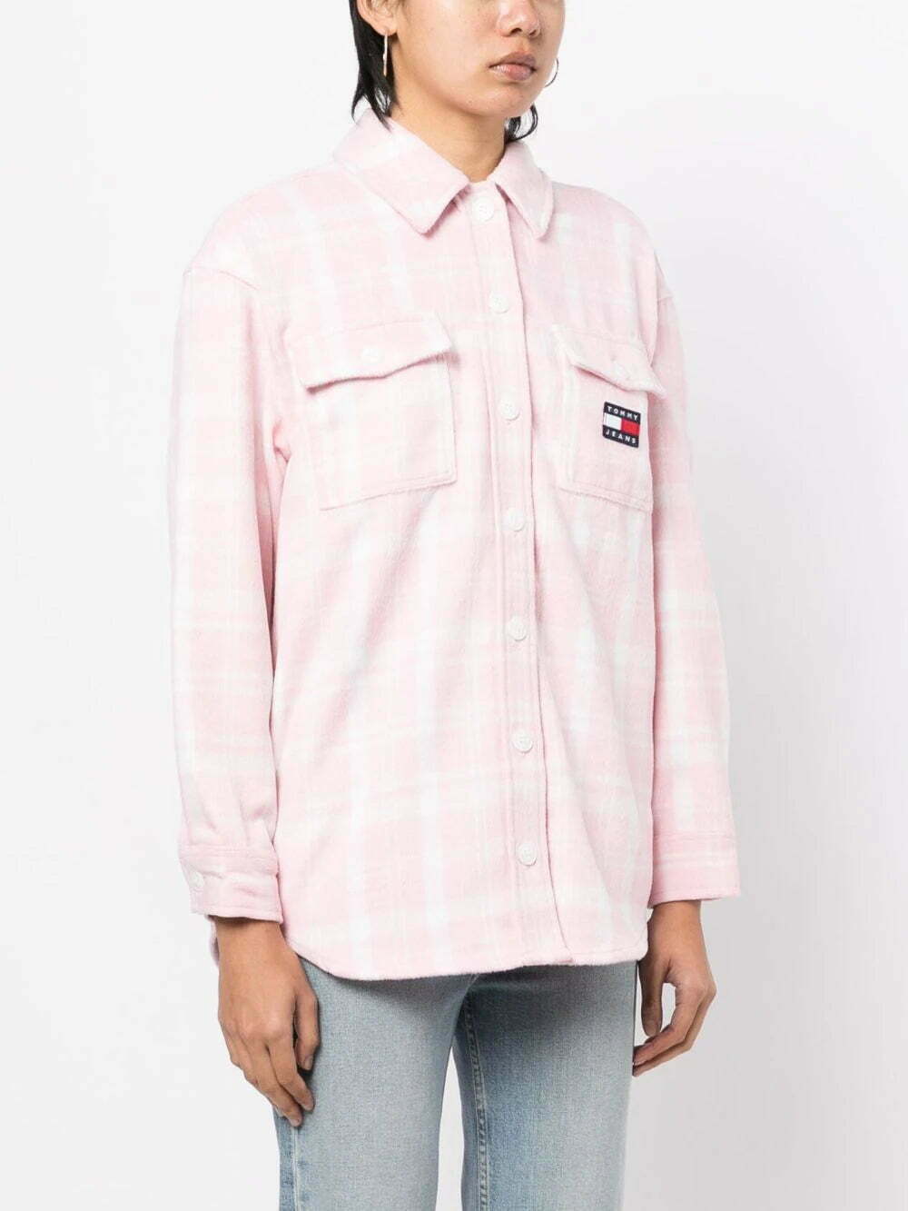 Tommy Hilfiger plaid-check recycled-polyester blend overshirt - Image 3