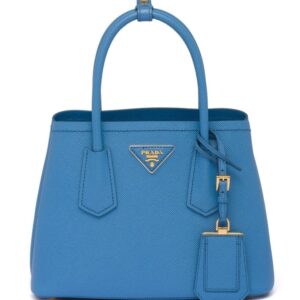 Prada leather logo-patch shoulder bag