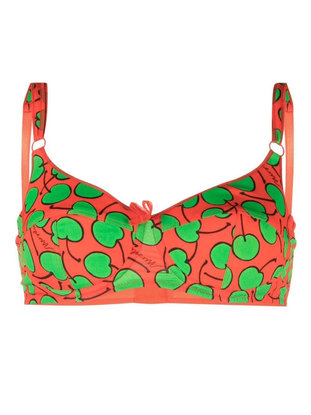 Moschino graphic-print underwired bra