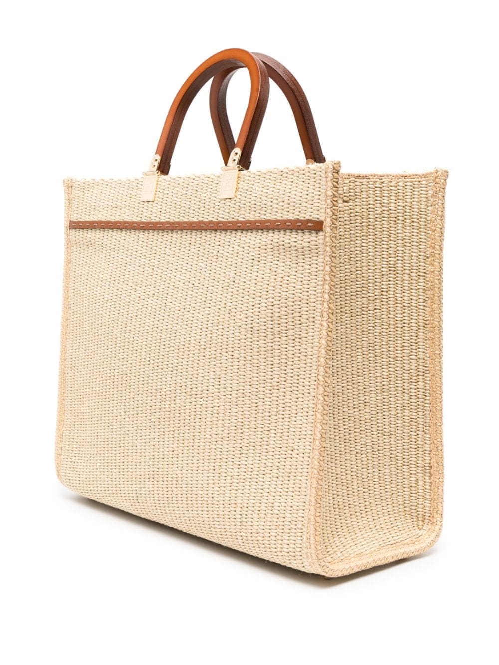 FENDI medium Sunshine raffia tote bag - Image 4