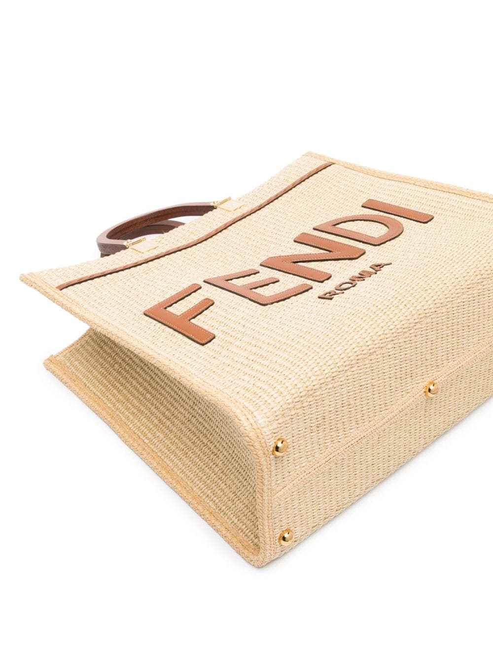 FENDI medium Sunshine raffia tote bag - Image 5