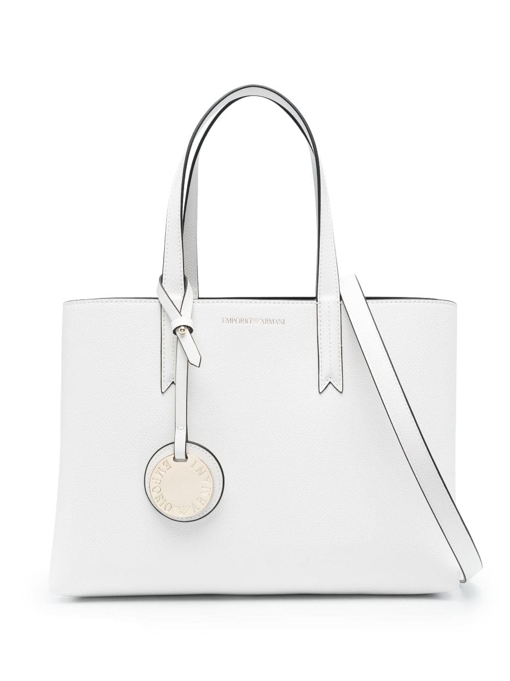 Emporio Armani logo-charm faux-leather tote