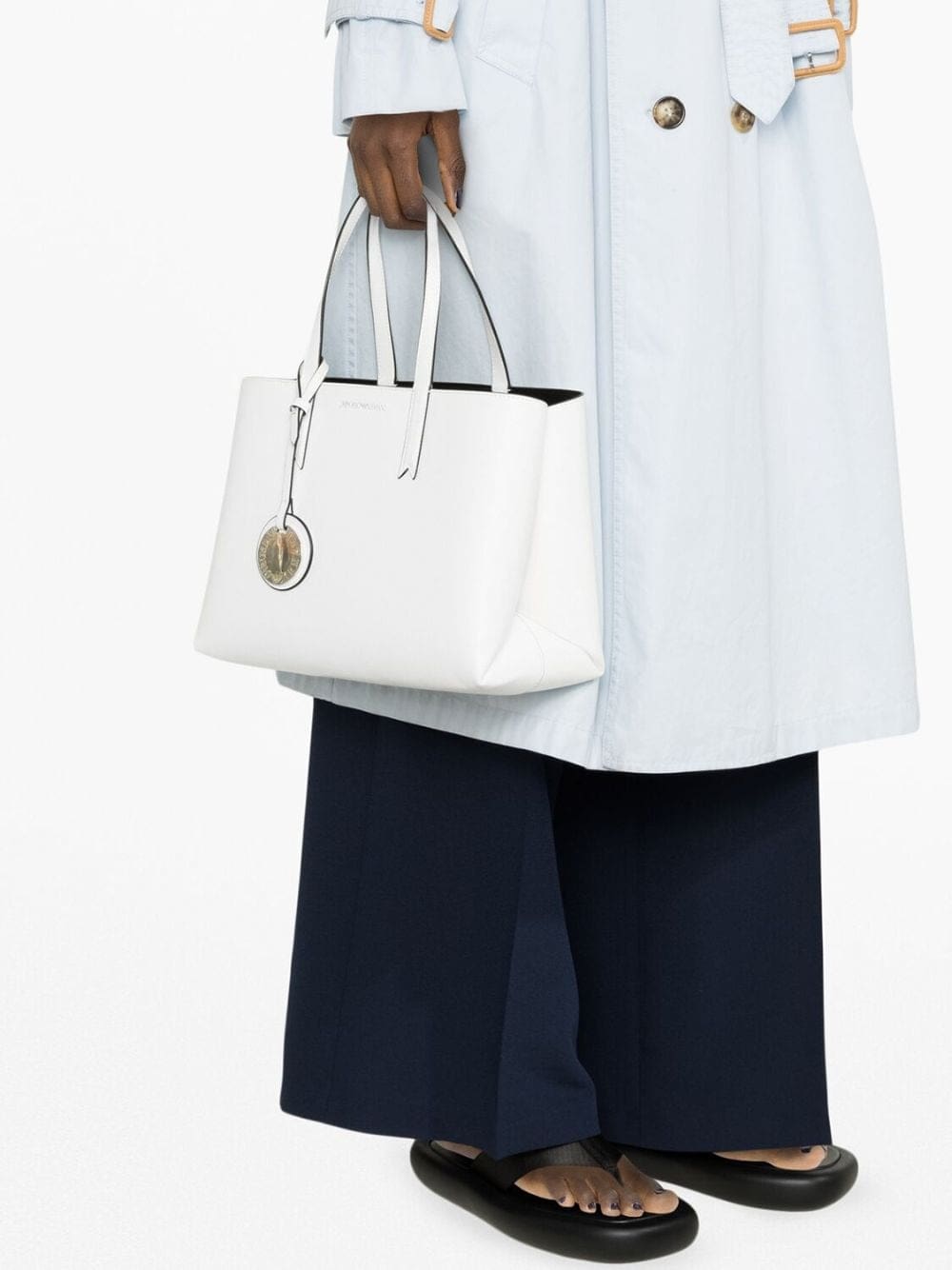 Emporio Armani logo-charm faux-leather tote - Image 3