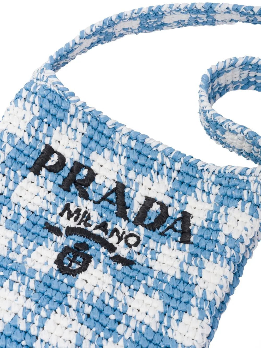 Prada houndstooth-pattern raffia shoulder bag - Image 3