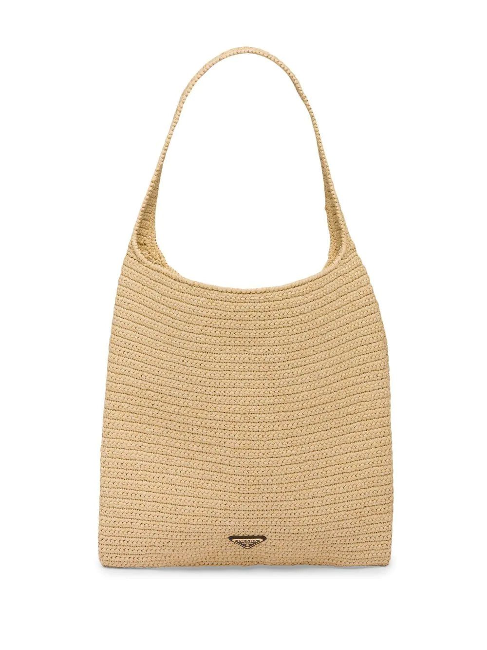 Prada logo-embroidered raffia tote bag - Image 2