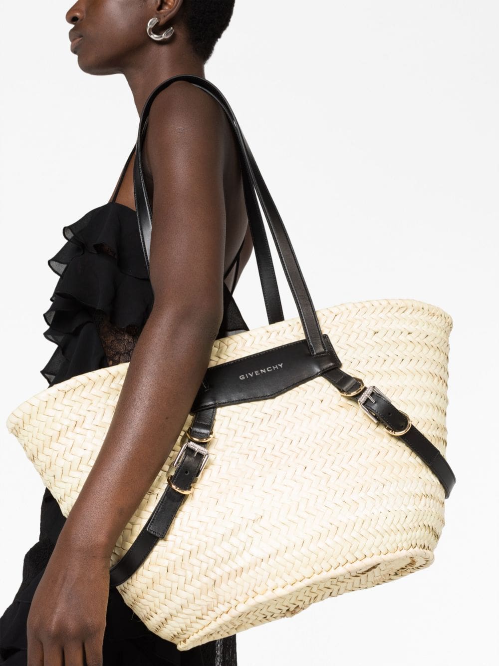 Givenchy medium Voyou raffia tote bag - Image 3